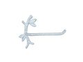 Whitewashed Cast Iron Leaf Branch Toilet Paper Holder 9""