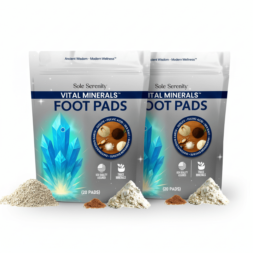 Mineral Vitality Detox Foot Pads with Fulvic Acid, Sea Salt, Magnesium