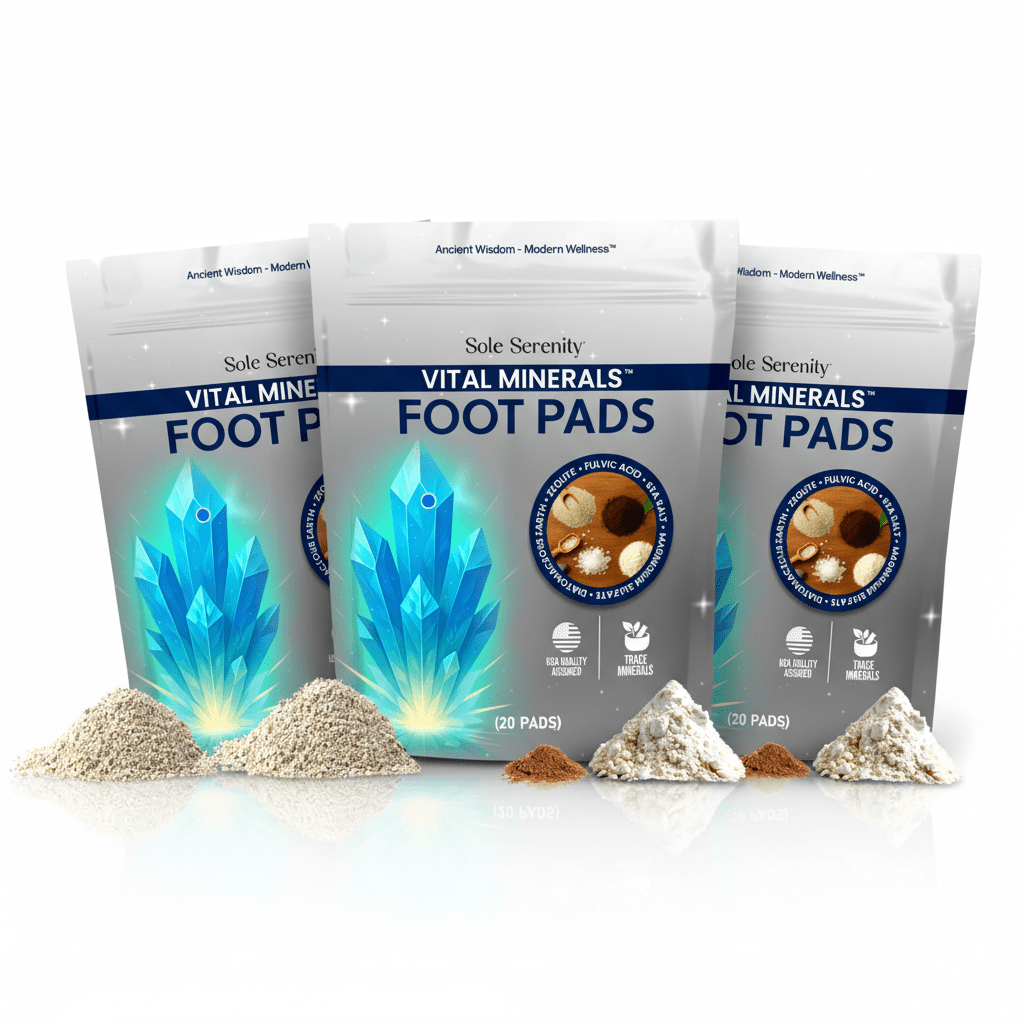 Mineral Vitality Detox Foot Pads with Fulvic Acid, Sea Salt, Magnesium