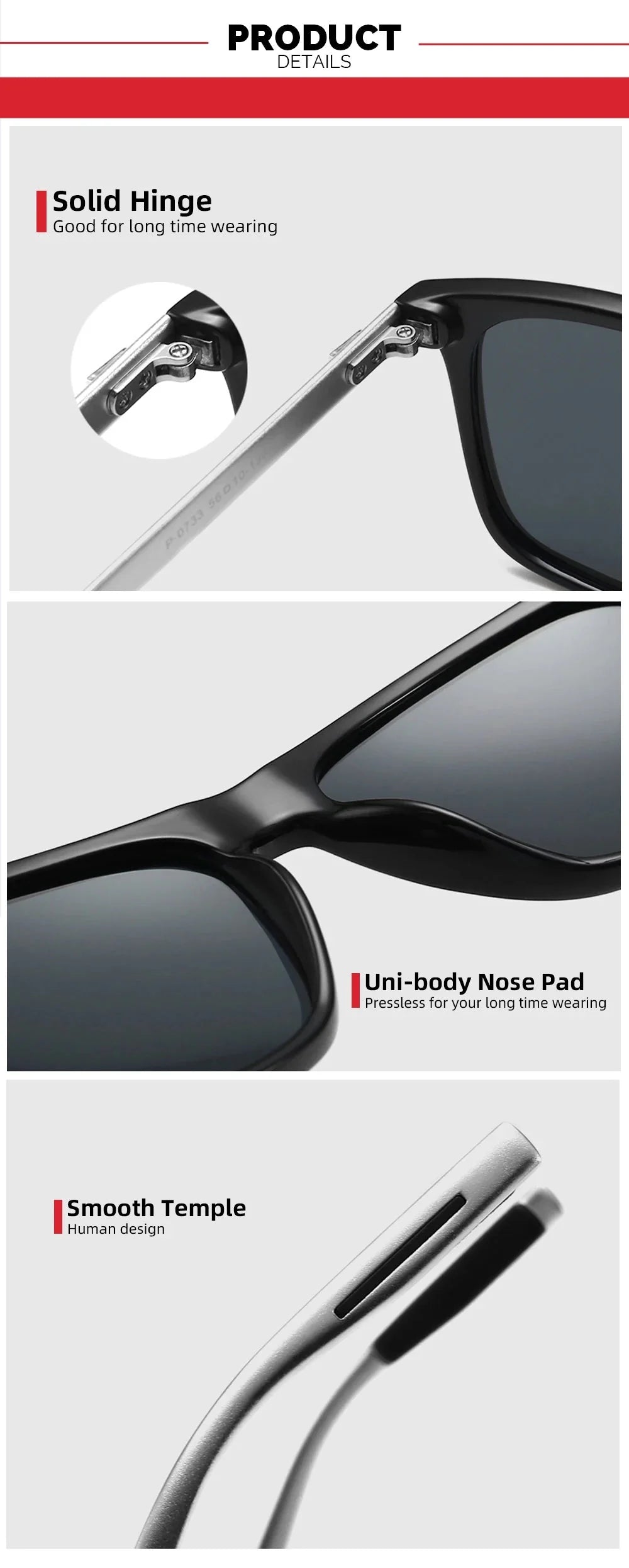 Men’s Polarized Square Sunglasses | UV Protection Anti-Reflective Mirror Driving Shades