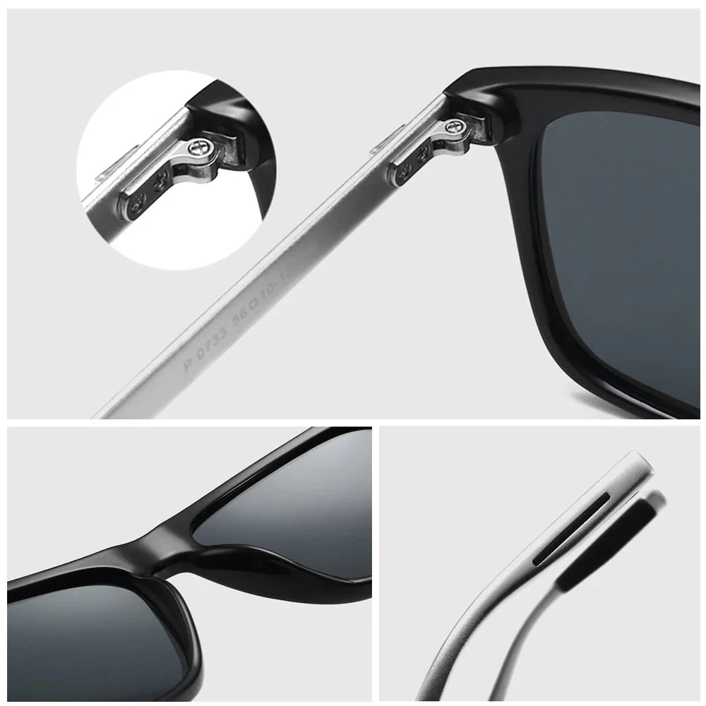 Men’s Polarized Square Sunglasses | UV Protection Anti-Reflective Mirror Driving Shades