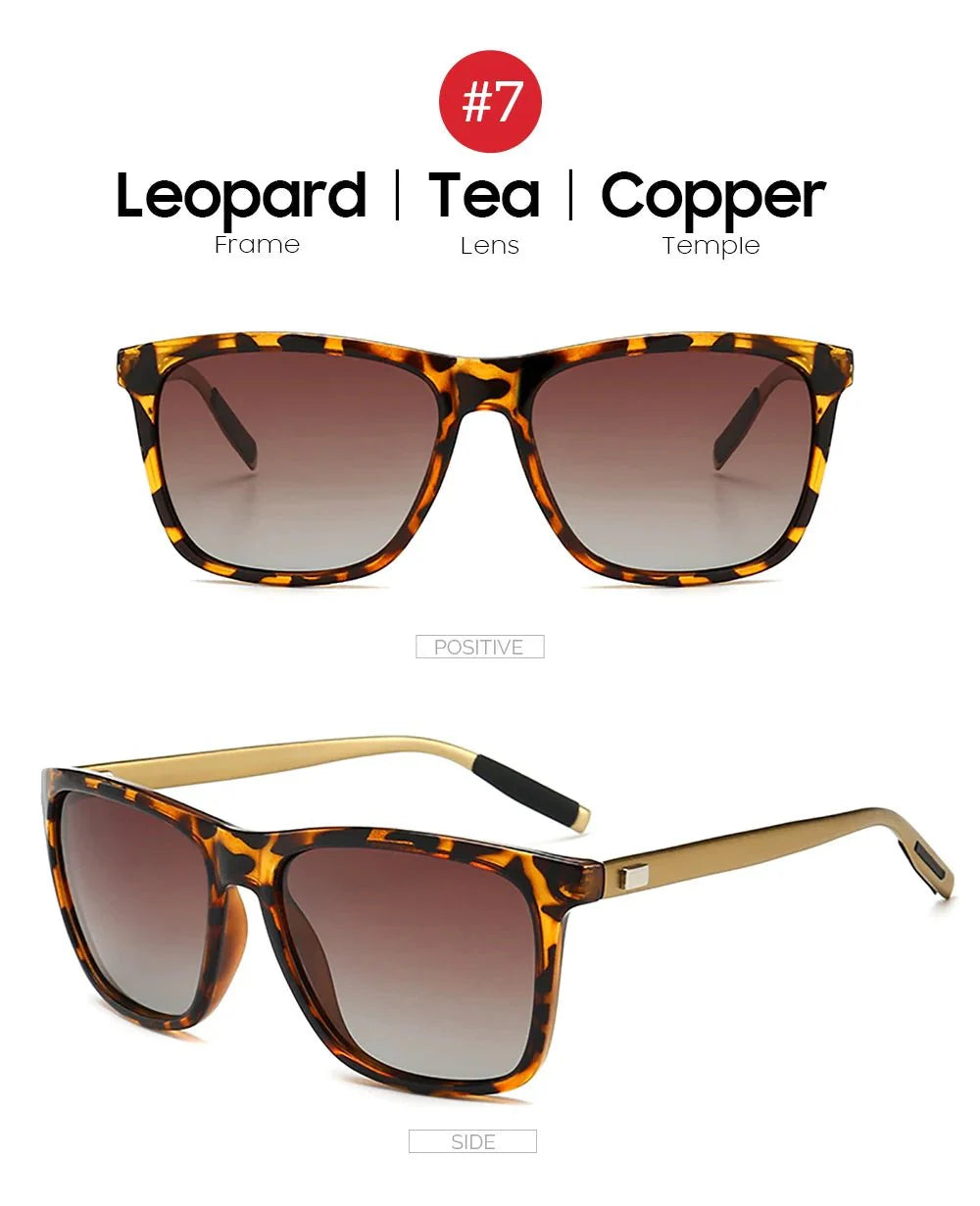 Men’s Polarized Square Sunglasses | UV Protection Anti-Reflective Mirror Driving Shades