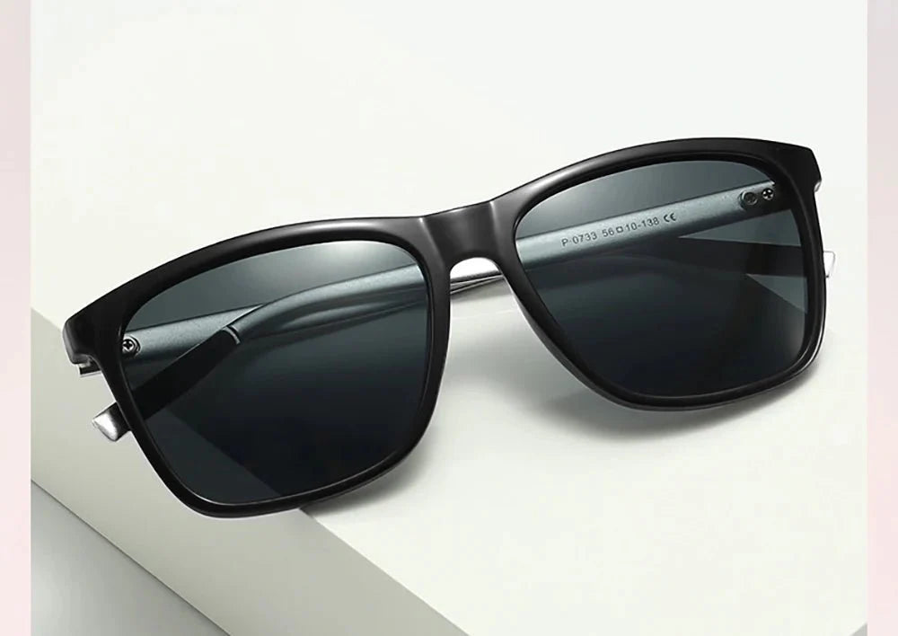 Men’s Polarized Square Sunglasses | UV Protection Anti-Reflective Mirror Driving Shades