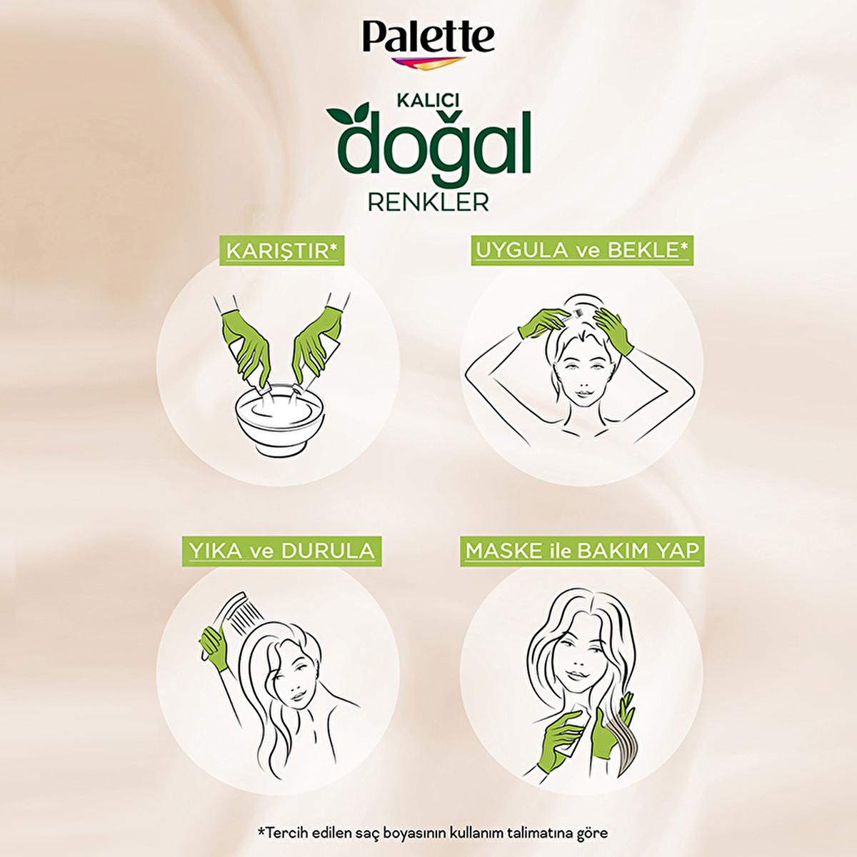 Palette Natural Hair Dye - Long-lasting Color with Natural Ingredients - 7-60 Fındık Kahve