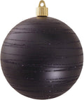 4.75" (120mm) Commercial Shatterproof Ball Ornament set of 4 - Soot Black with Tangles
