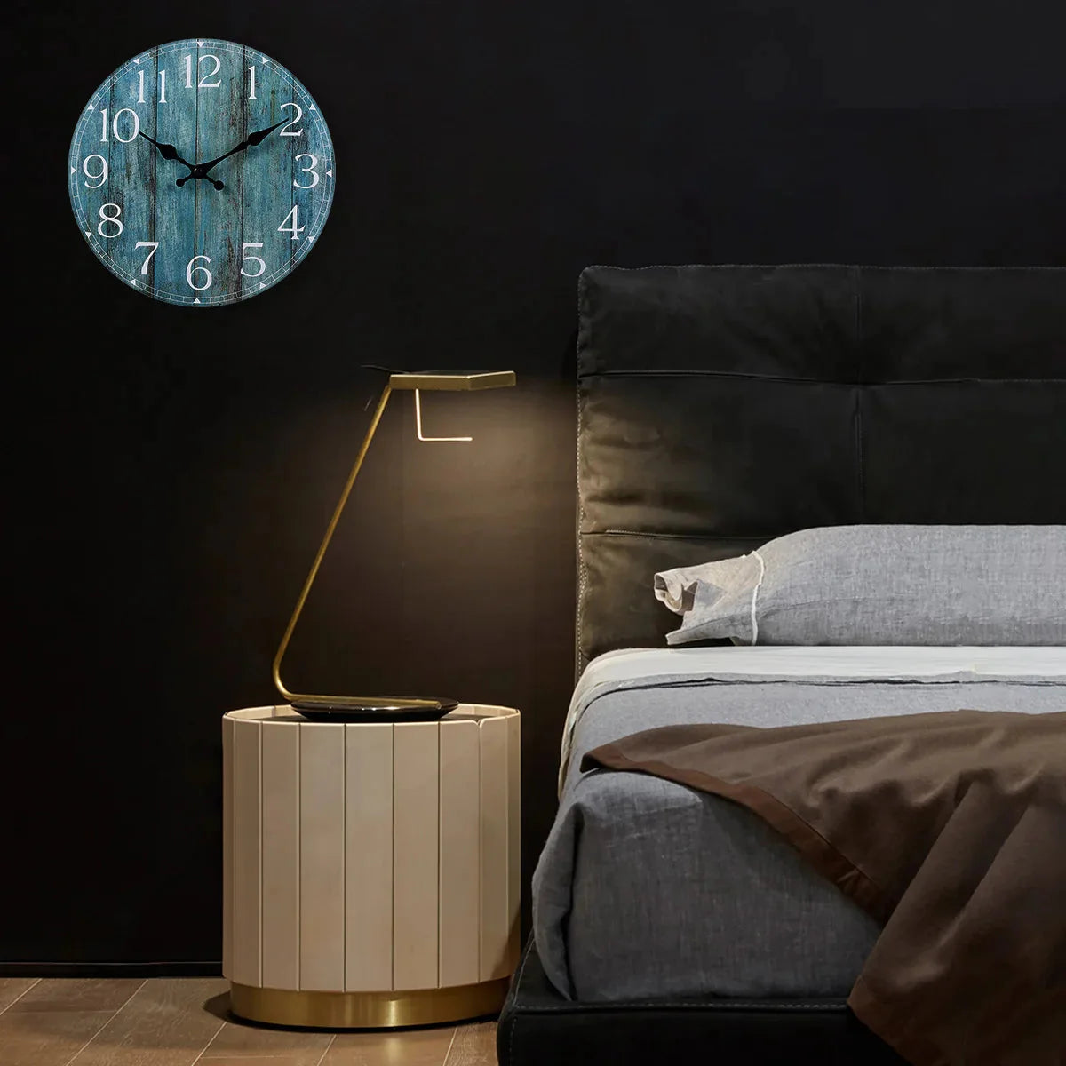 Wall Clock Kit Wooden Hanging Clock 10inch Silent Non - Ticking Clock Decor Retro Round Battery Operated Hanging Clock For Home - PhishStones Products