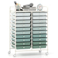 20 Drawers Rolling Storage Cart Studio Organizer-Gardient Green