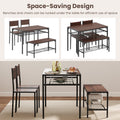 Industrial Style Rectangular Kitchen Table with Bench and Chairs