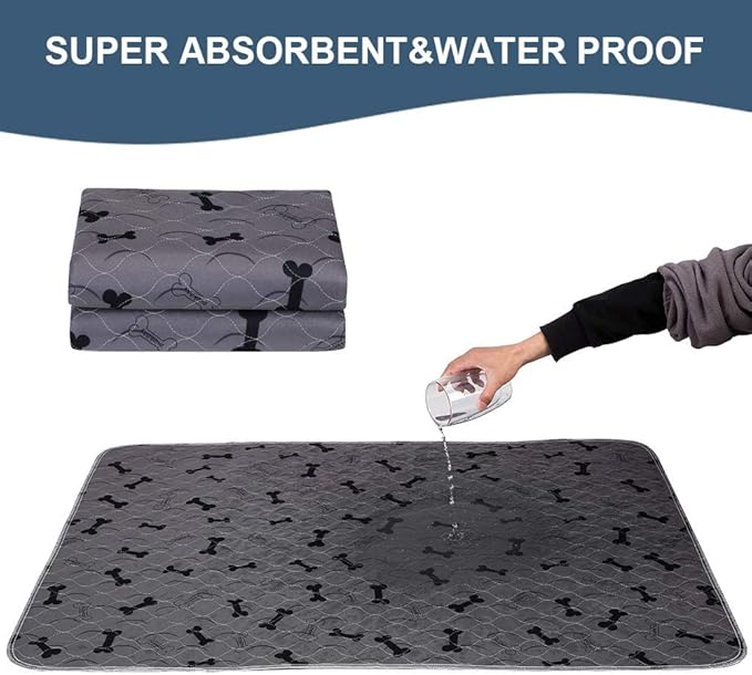 Washable Dog Pee Pads with Free Grooming Gloves,Non Slip Dog Mats with Great Urine Absorption,Reusable Puppy Pee Pads for Whelping,Potty,Training,Playpen - PhishStones Products