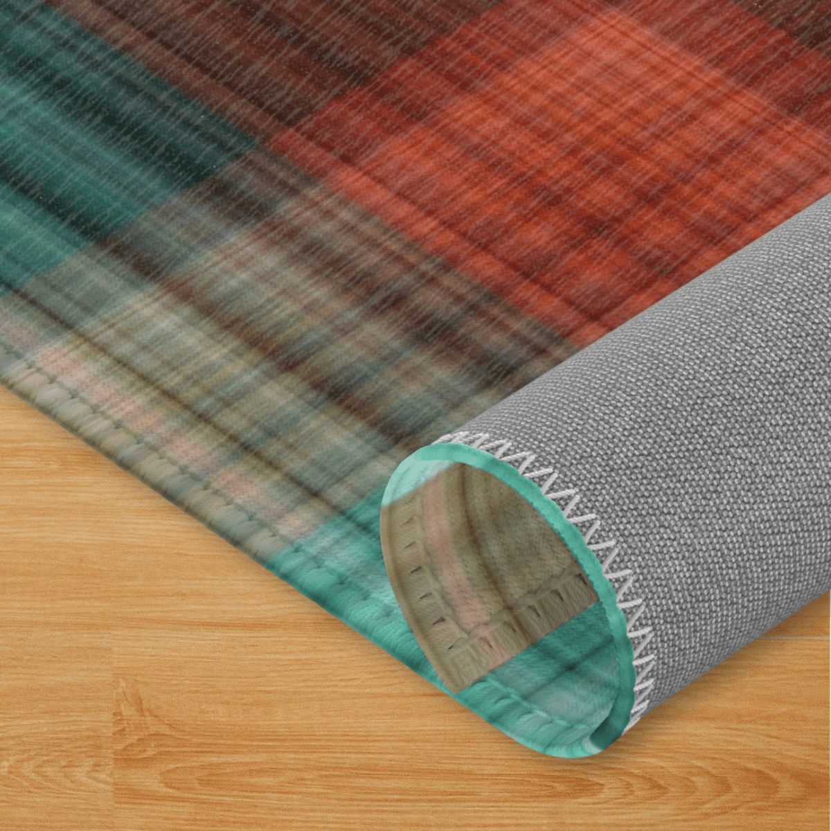 Washable Pet Playpen Floor Mat Rug, Green Flannel - PhishStones Products