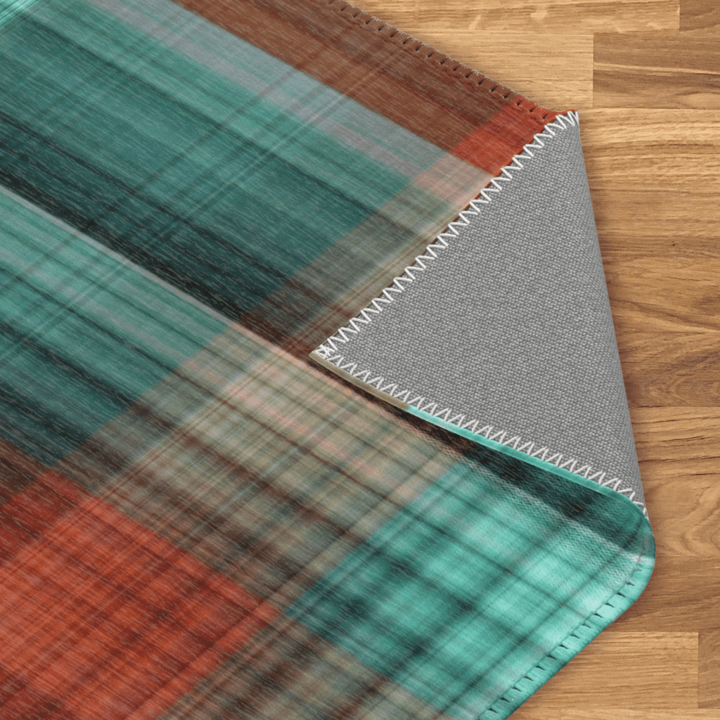 Washable Pet Playpen Floor Mat Rug, Green Flannel - PhishStones Products