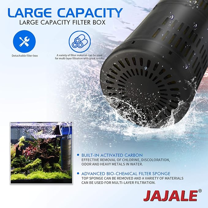 Water Pump 660 GPH 3 - in - 1 Submersible Internal Filter Aquarium Powerhead Water Pump Ultra Quiet for Aquarium,Fish Tank - 3 Pack - PhishStones Products