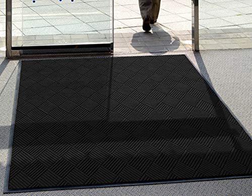 WaterHog Diamond | Commercial - Grade Entrance Mat with Rubber Border – Indoor/Outdoor, Quick Drying, Stain Resistant Door Mat (Medium Brown, 6' x 12') - PhishStones Products