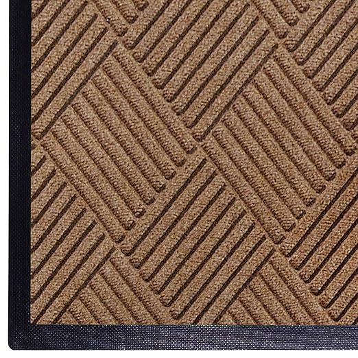 WaterHog Diamond | Commercial - Grade Entrance Mat with Rubber Border – Indoor/Outdoor, Quick Drying, Stain Resistant Door Mat (Medium Brown, 6' x 12') - PhishStones Products