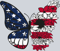 American Butterfly Flower Flag - STK00160 (DTF Transfers)