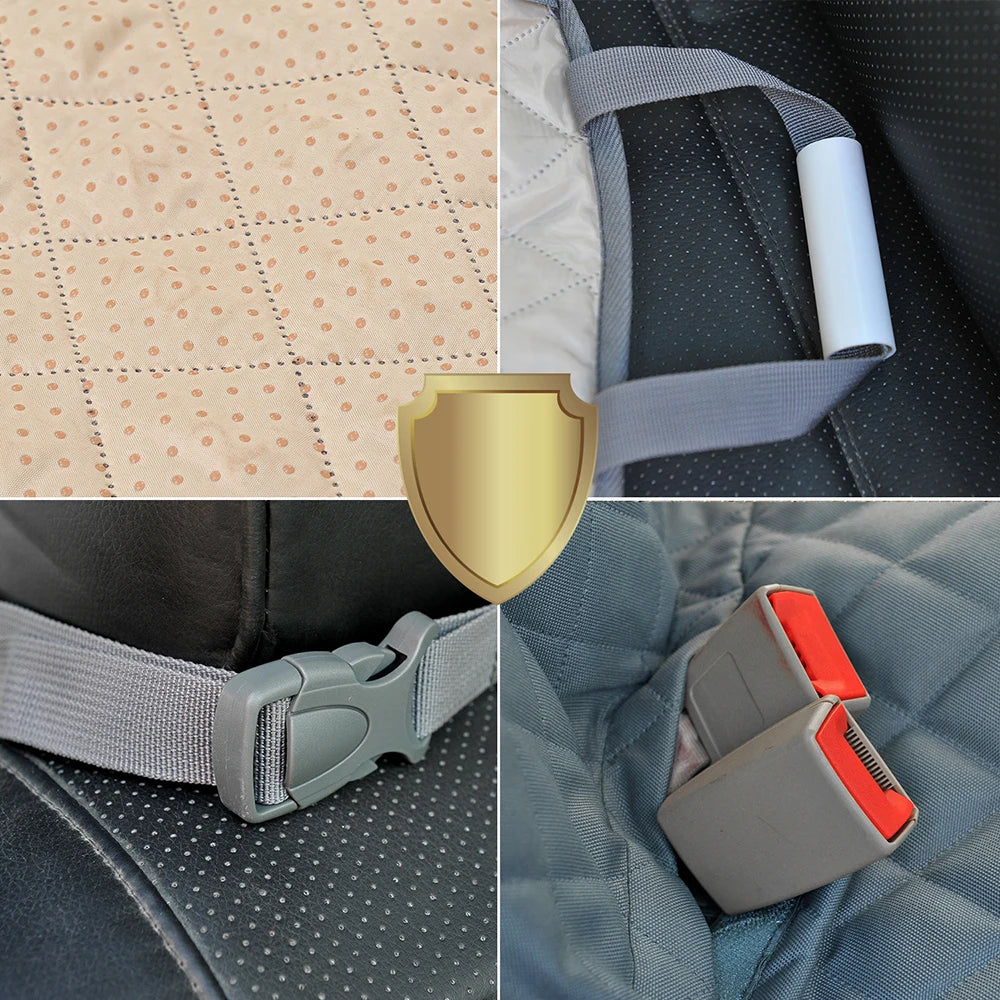Waterproof Dog Car Seat Cover Hammock — Rear Back Seat Protector with Mesh Window, Non - Slip & Seat Belt Openings — Standard (56.3x59.8 in / 143x152 cm) & X - Large (60.2x63.8 in / 153x162 cm) - PhishStones Products