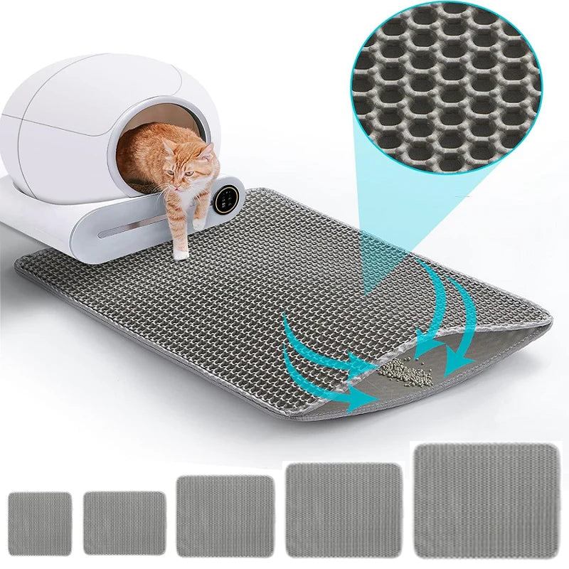 Waterproof Double - Layer Cat Litter Mat – Non - Slip EVA Litter Trapping Pad (Multiple Sizes) - PhishStones Products
