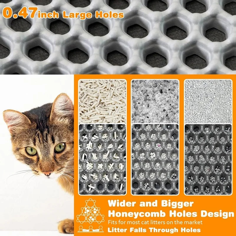 Waterproof Double - Layer Cat Litter Mat – Non - Slip EVA Litter Trapping Pad (Multiple Sizes) - PhishStones Products