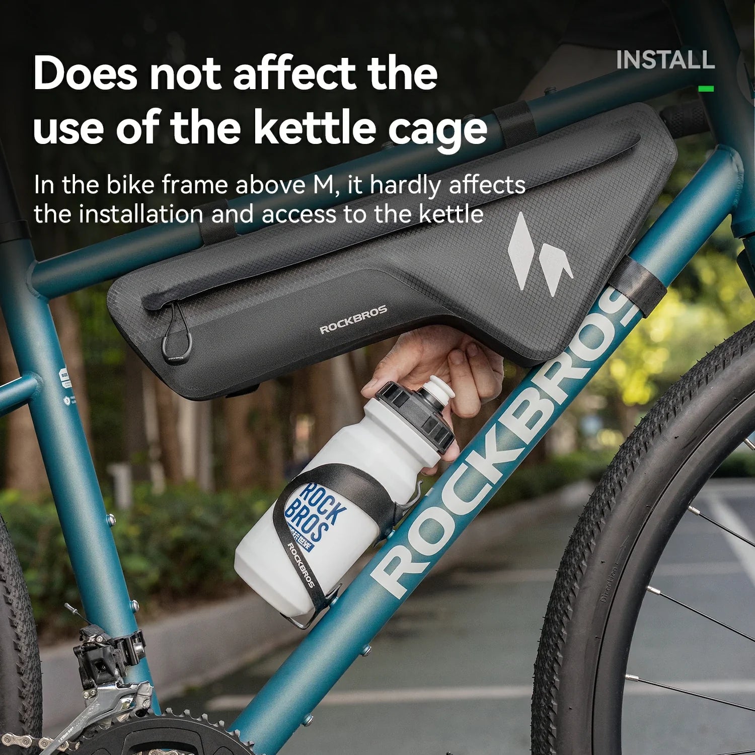 RideMate 100% Waterproof Frame Bag 1.9L Down Tube Bag