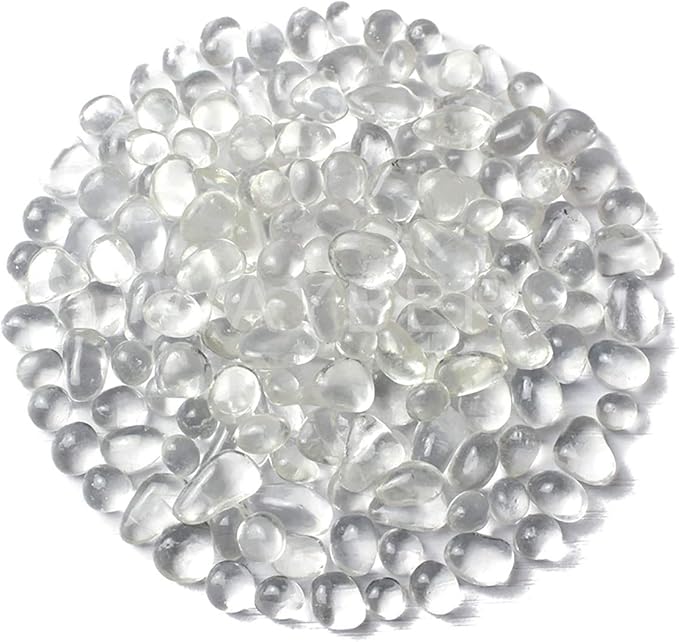 WAYBER Glass Stones, 1Lb/460g Irregular Sea Glass Dercorative Rocks Non - Toxic Artificial Crystal Pebbles for Aquarium Decoration/Vase Filler/Table Scatter/Handcraft/Jewelry Making/Gems Display, Clear - PhishStones Products