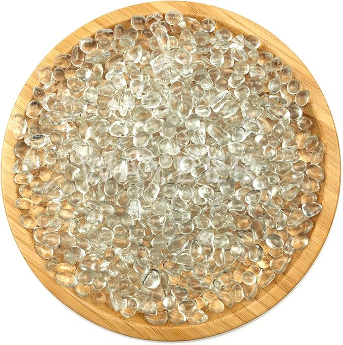 WAYBER Glass Stones, 1Lb/460g Irregular Sea Glass Dercorative Rocks Non - Toxic Artificial Crystal Pebbles for Aquarium Decoration/Vase Filler/Table Scatter/Handcraft/Jewelry Making/Gems Display, Clear - PhishStones Products