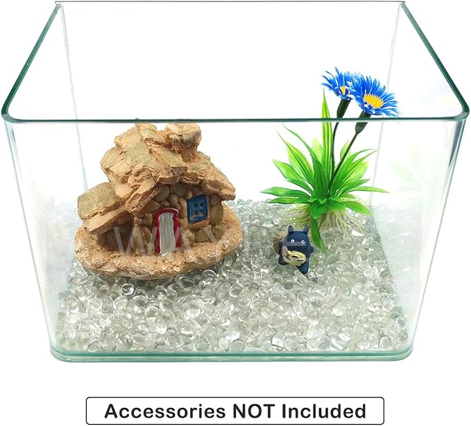 WAYBER Glass Stones, 1Lb/460g Irregular Sea Glass Dercorative Rocks Non - Toxic Artificial Crystal Pebbles for Aquarium Decoration/Vase Filler/Table Scatter/Handcraft/Jewelry Making/Gems Display, Clear - PhishStones Products