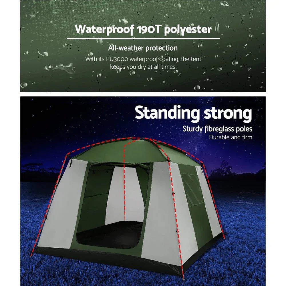 Weisshorn Instant Up Camping Tent 6 Person Pop up Tents Family Hiking - PhishStones Products