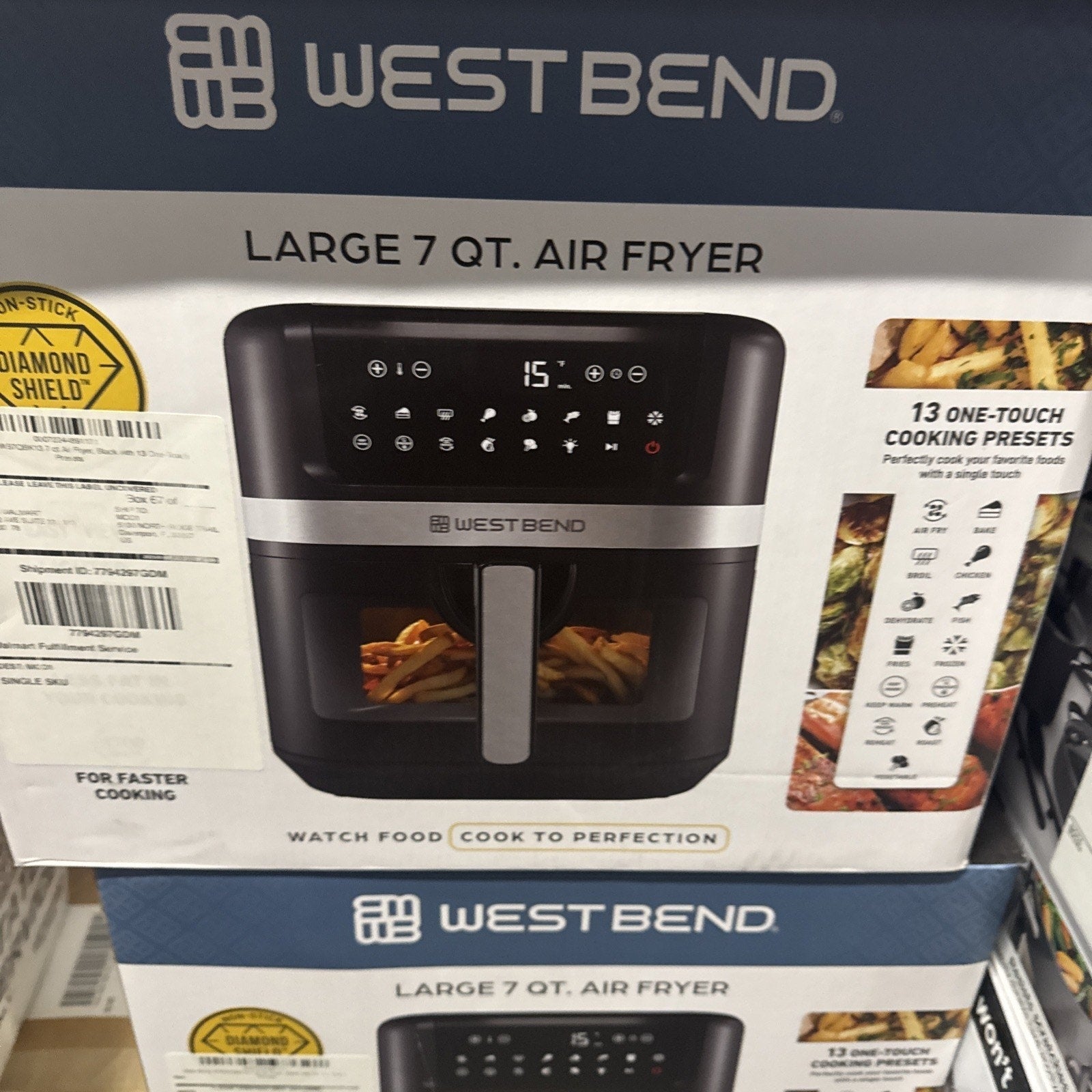 West Bend 7QT Air Fryer With Dishwasher - Safe Basket and 13 One - Touch Presets - PhishStones Products