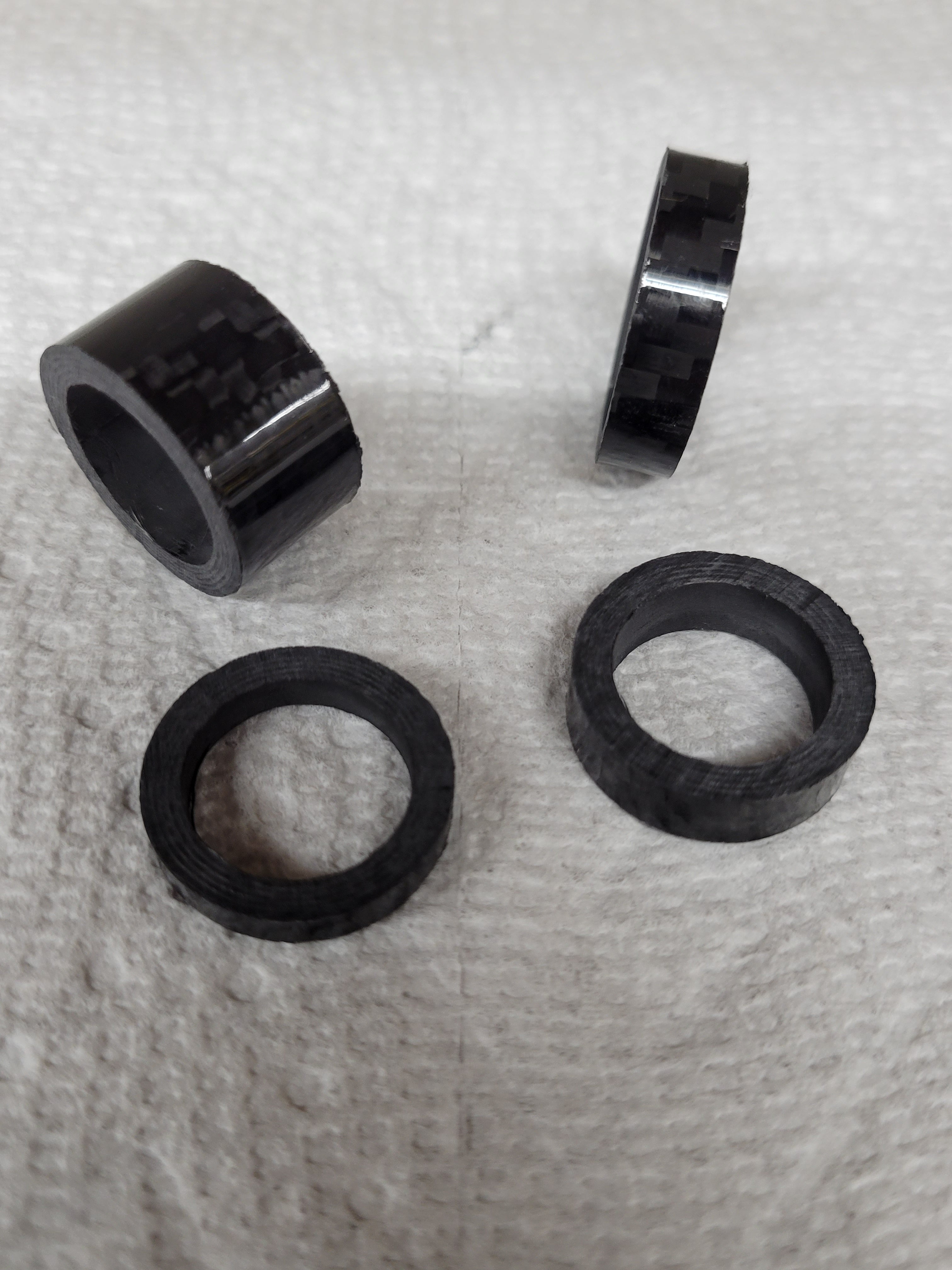 Lightweight Carbon Fiber Wheel Spacer 1/4" Wide x 3/4" ID for Kart Precision