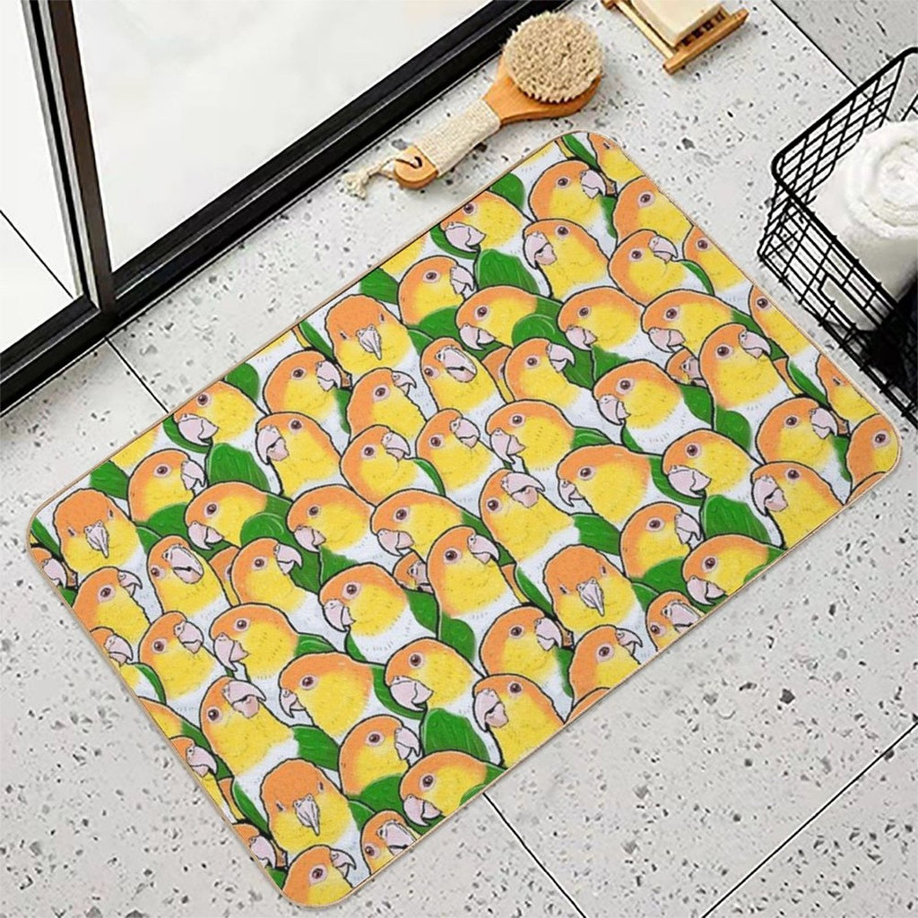 White - bellied Caique Parrots Odorless Bath Mat - PhishStones Products