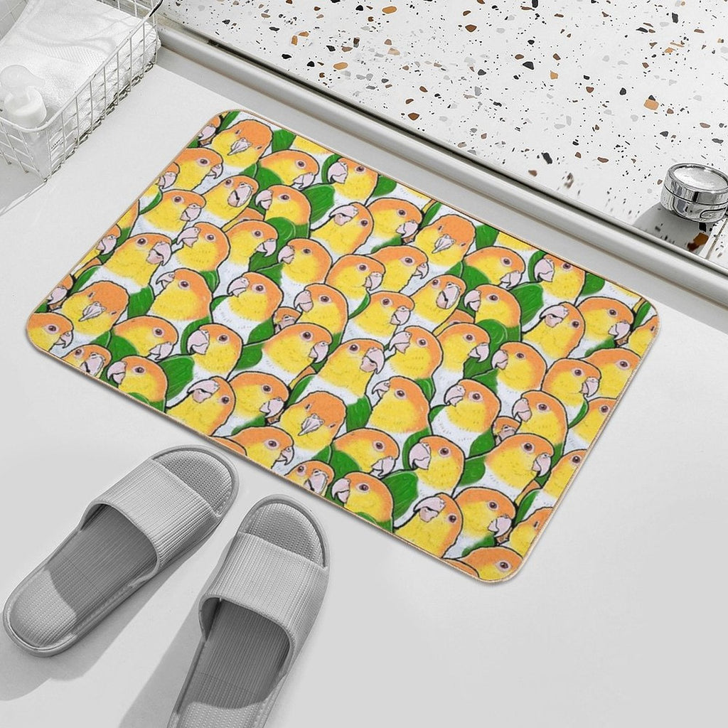 White - bellied Caique Parrots Odorless Bath Mat - PhishStones Products