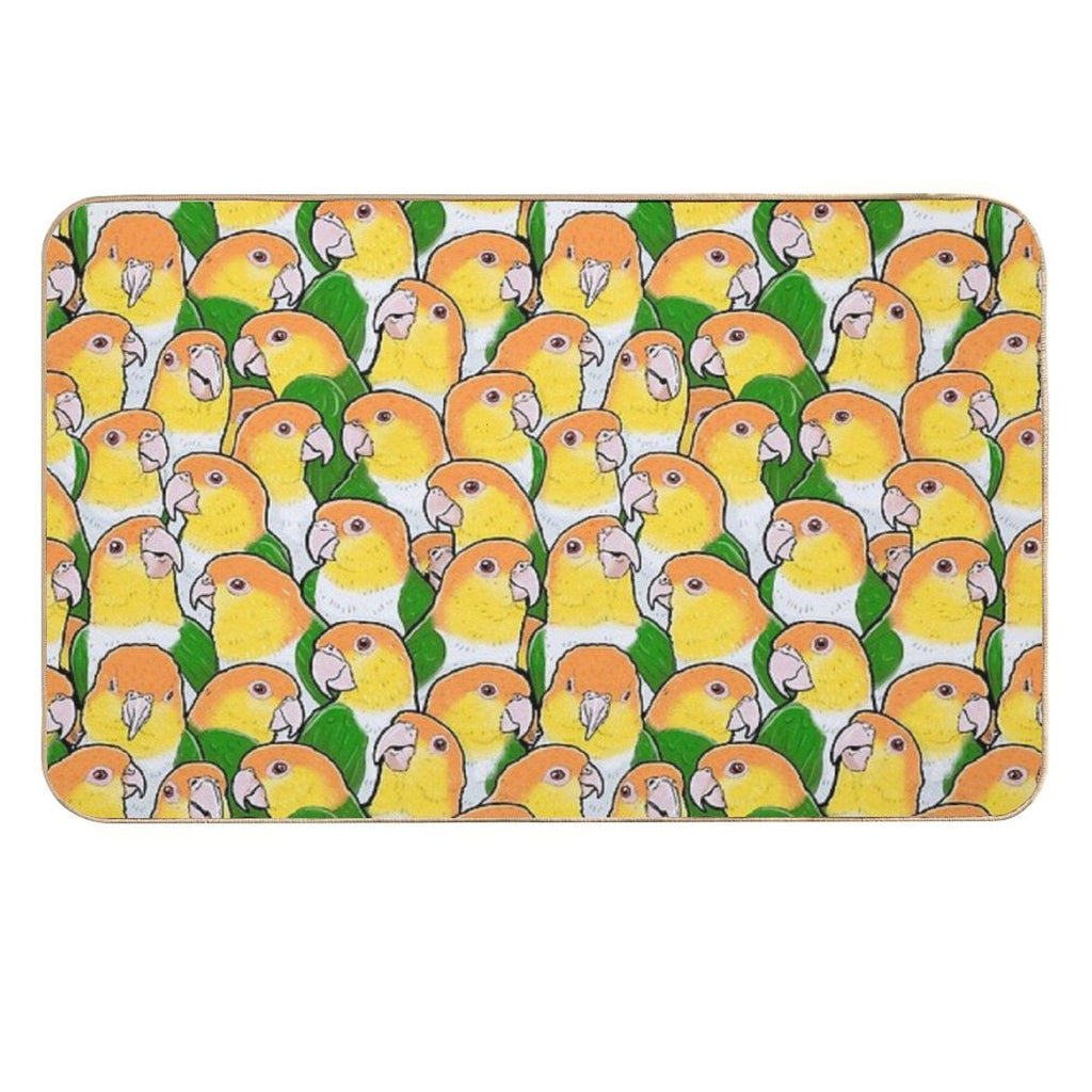 White - bellied Caique Parrots Odorless Bath Mat - PhishStones Products