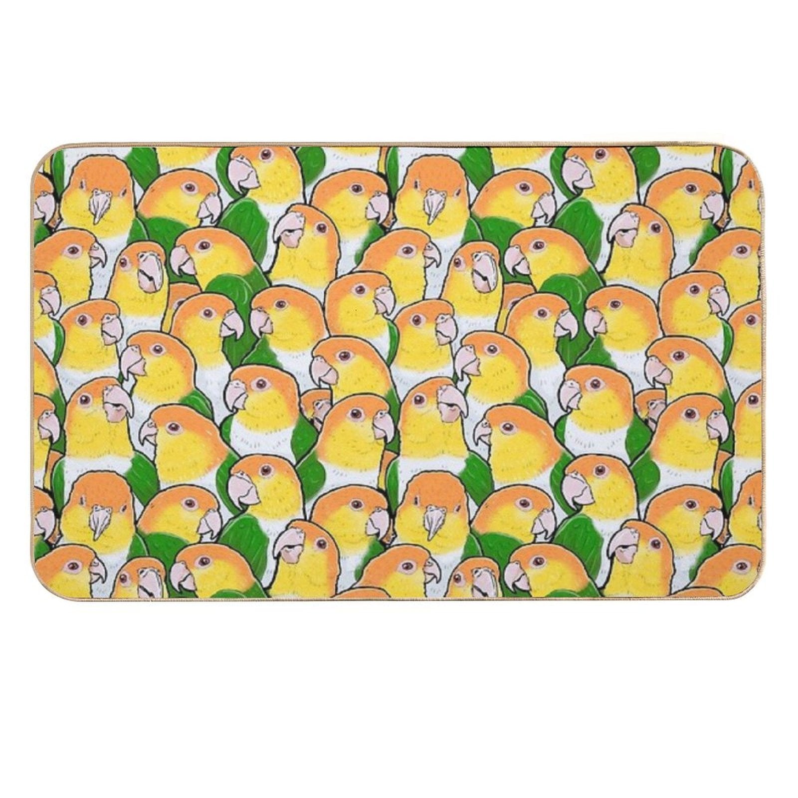 White - bellied Caique Parrots Odorless Bath Mat - PhishStones Products