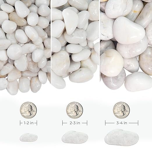 White River Rocks 40lbs, 2 - 3 Inch Natural Unpolished Bulk Pebbles, Hand - Picked Premium Stones for Landscaping and Garden Design Fish Tank, Flower Pots, Pathways and Backyard - PhishStones Products