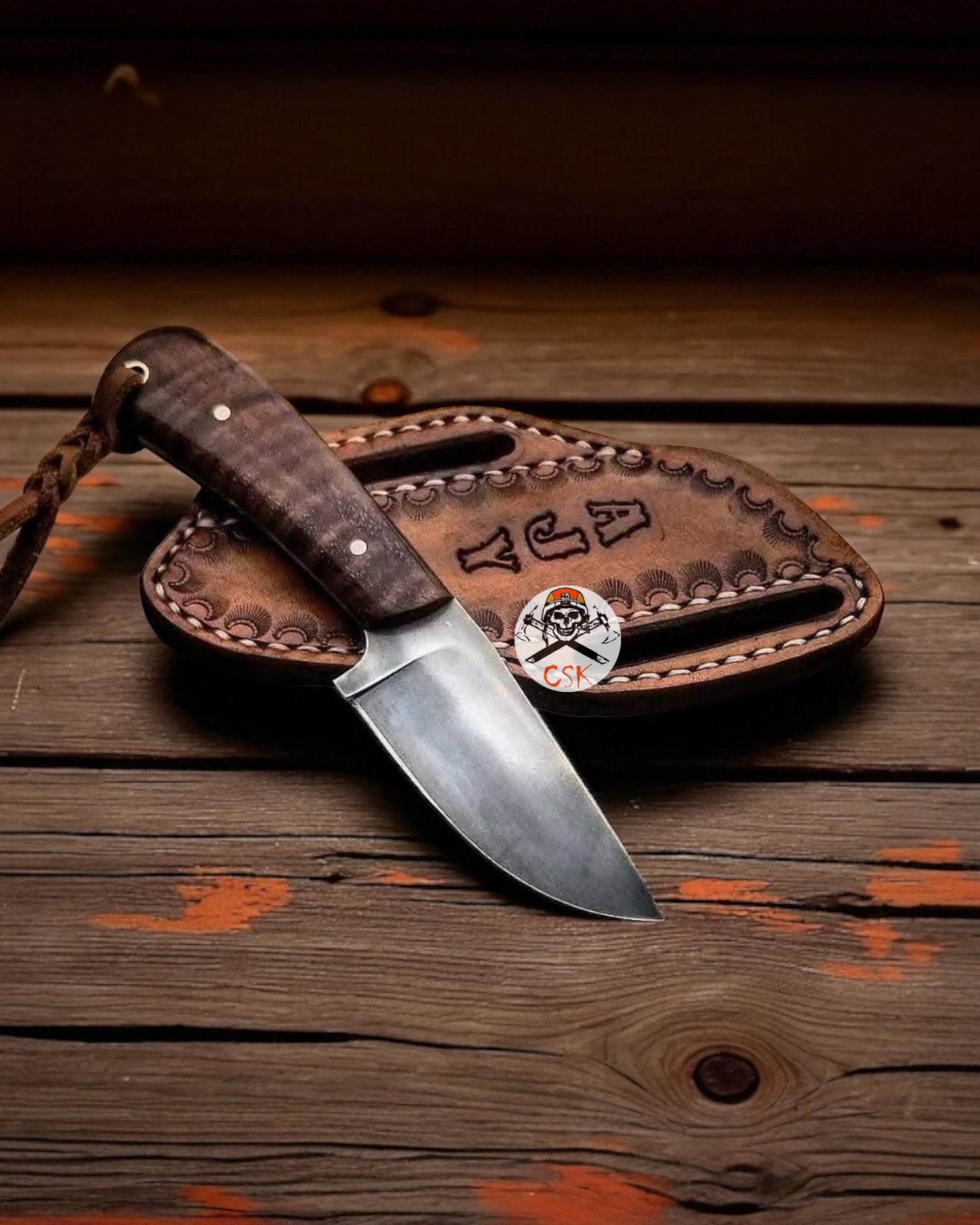 Wilderness Bushcraft Knife with Burl Rosewood Handle - PhishStones Products