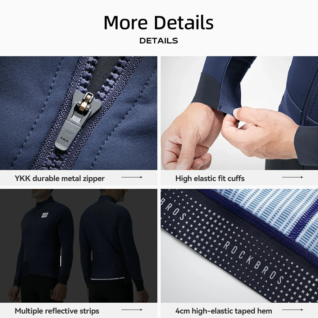 Winter Cycling Jacket Double-Layer Thermal Fleece