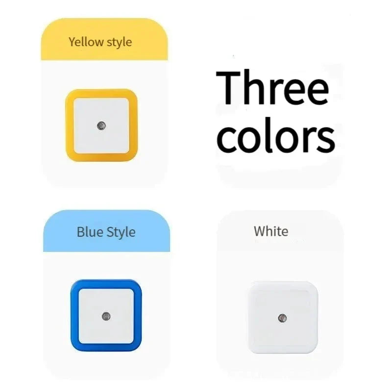 Wireless LED Night Light with EU Plug — Light Sensor Tricolor Nightlight for Kids Bedroom - PhishStones Products