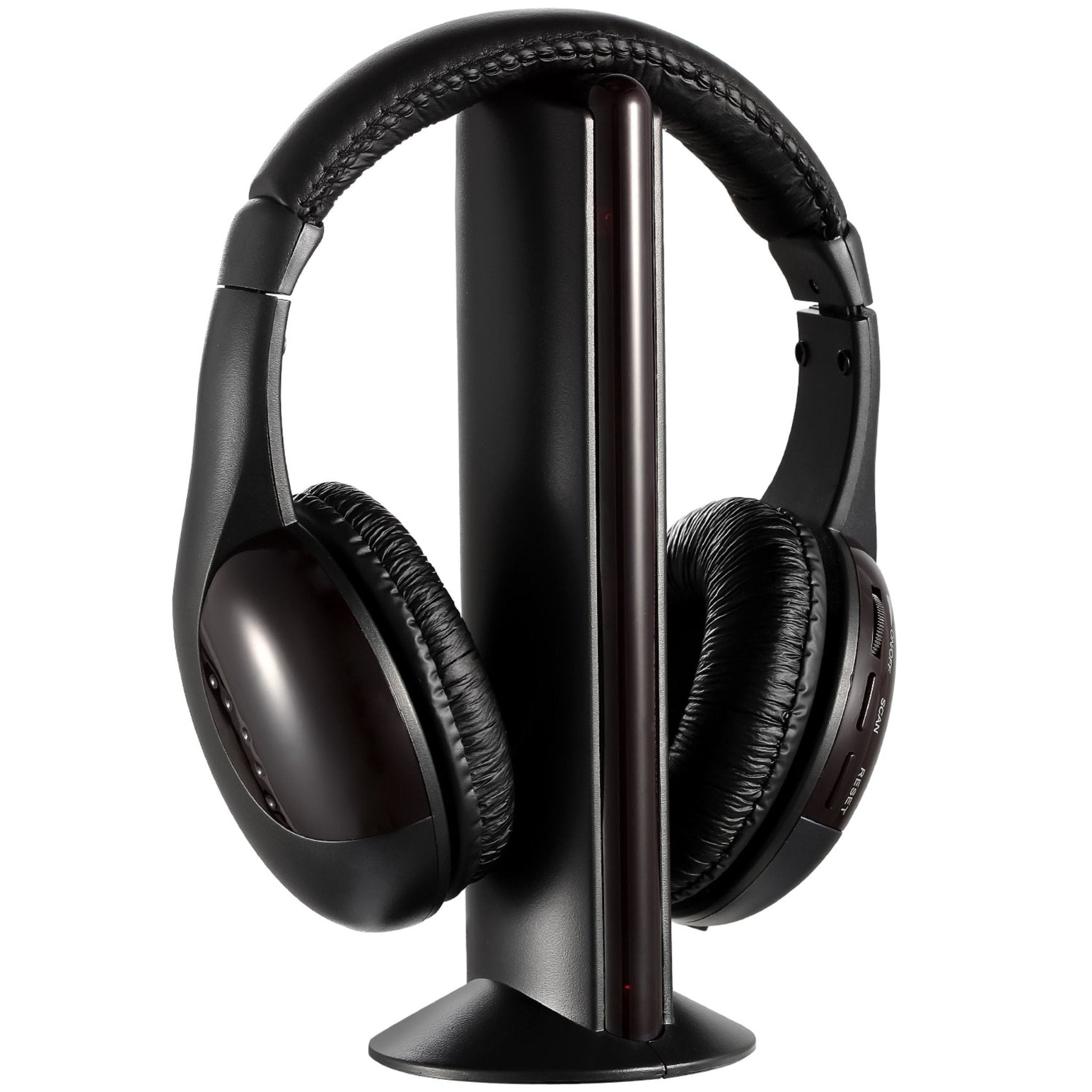 Wireless RF Headphones with Mic, Over - Ear Headsets, 98.4ft Range, Y - shaped Cable, for TV Radio CD - PhishStones Products