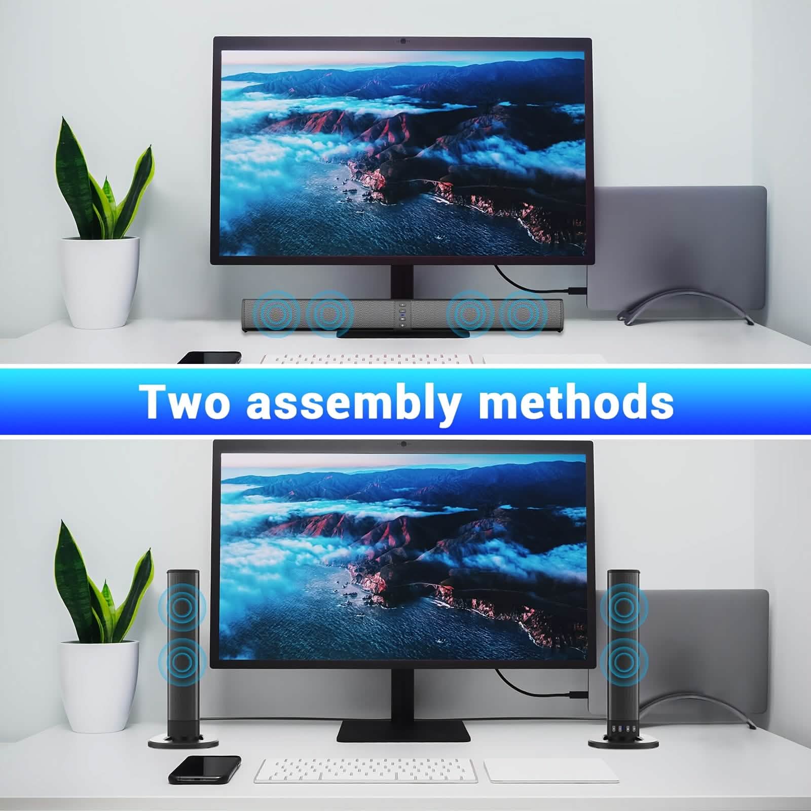Wireless Soundbar for TV – 2 - in - 1 Detachable Bluetooth Speaker - PhishStones Products