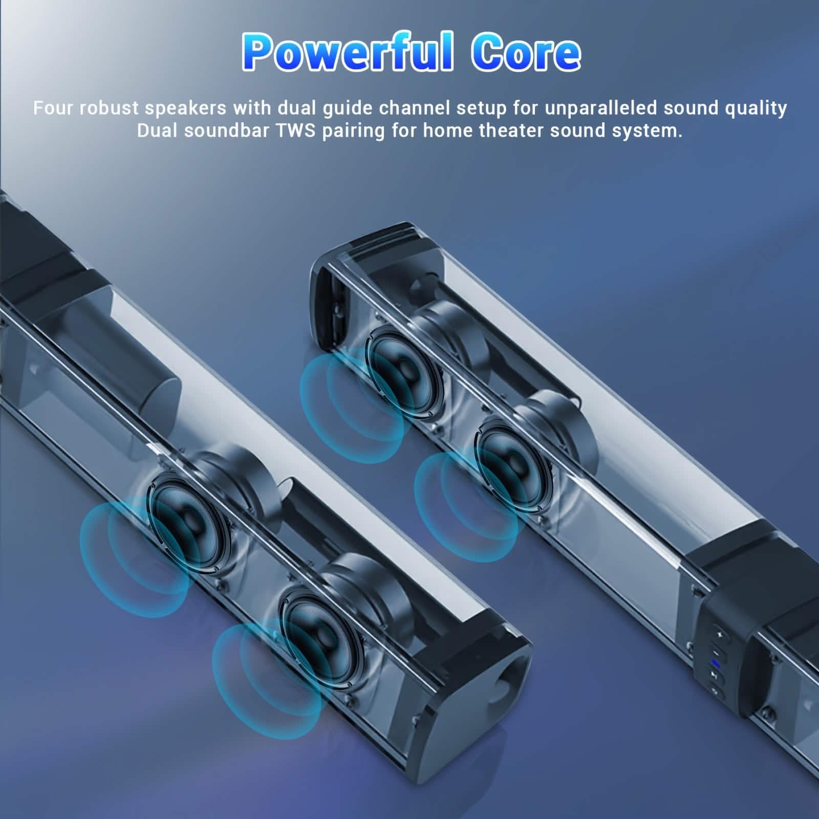 Wireless Soundbar for TV – 2 - in - 1 Detachable Bluetooth Speaker - PhishStones Products