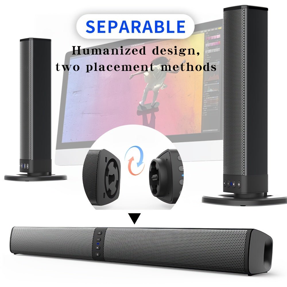 Wireless Soundbar for TV – 2 - in - 1 Detachable Bluetooth Speaker - PhishStones Products