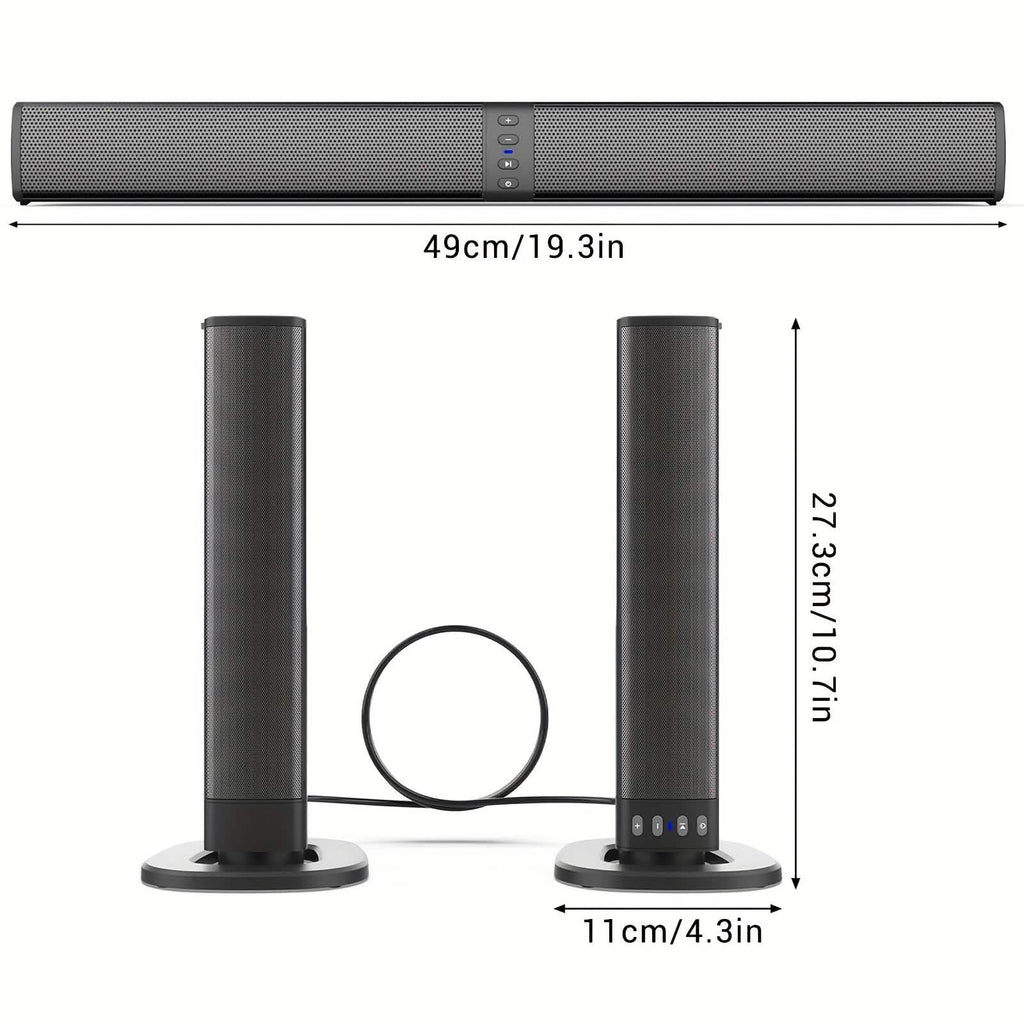 Wireless Soundbar for TV – 2 - in - 1 Detachable Bluetooth Speaker - PhishStones Products