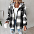 Women's Plaid Hoodie Long Sleeve Jacket With Pocket - PhishStones Products