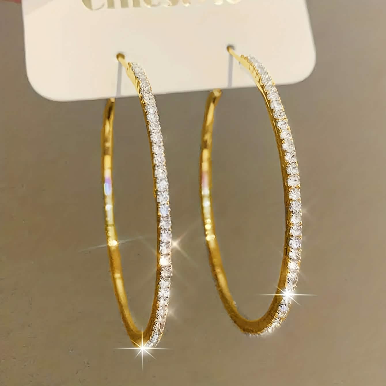 Women's Rhinestone Hoop Earrings – Large Stainless Steel Bling Hoops - PhishStones Products