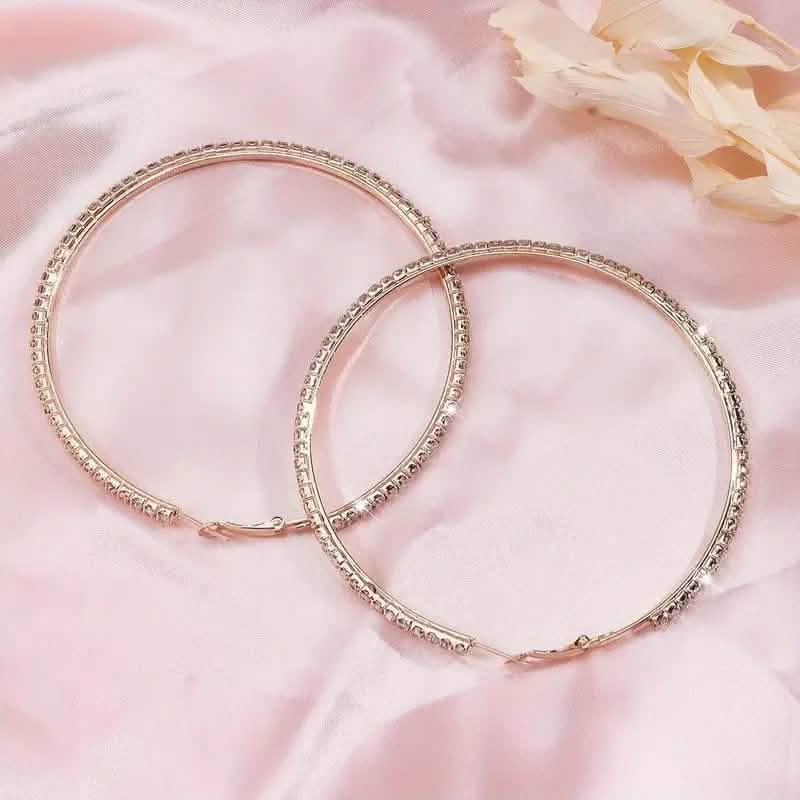 Women's Rhinestone Hoop Earrings – Large Stainless Steel Bling Hoops - PhishStones Products