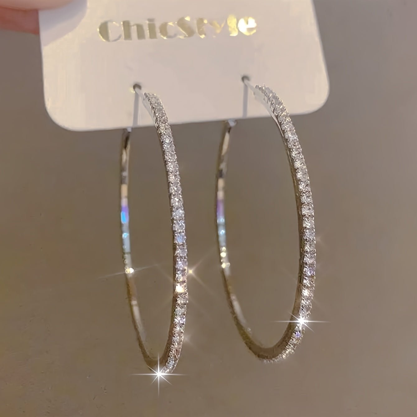 Women's Rhinestone Hoop Earrings – Large Stainless Steel Bling Hoops - PhishStones Products