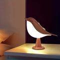 Wood - Effect Bird LED Night Light — Touch Rechargeable Bedside Lamp, 3 - Color Dimmable - PhishStones Products