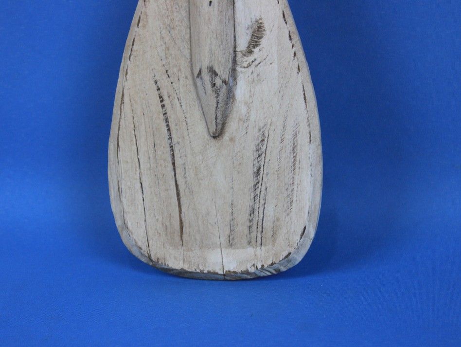 Wooden Rustic Whitewashed Decorative Rowing Boat Paddle with Hooks 24""