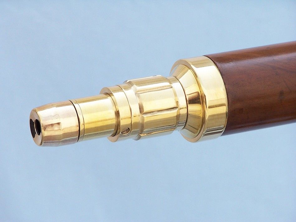 Floor Standing Brass/Wood Anchormaster Telescope 65""