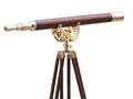 Floor Standing Brass/Wood Anchormaster Telescope 65""